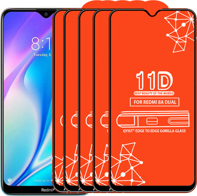 Qyist Edge To Edge Tempered Glass for Redmi 8A Dual(Pack of 5)
