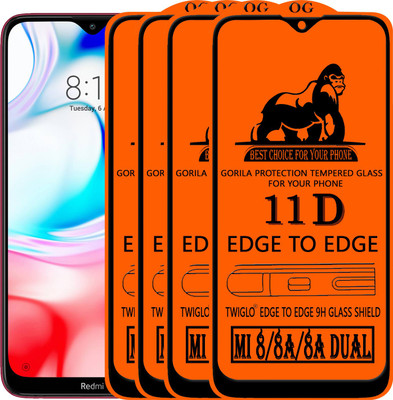 TWIGLO Edge To Edge Tempered Glass for REDMI 8A(Pack of 4)