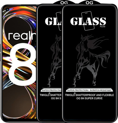 TWIGLO Edge To Edge Tempered Glass for REALME 8I(Pack of 2)