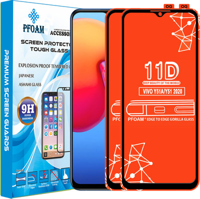 PFOAM Edge To Edge Tempered Glass for VIVO Y51 2020(Pack of 2)