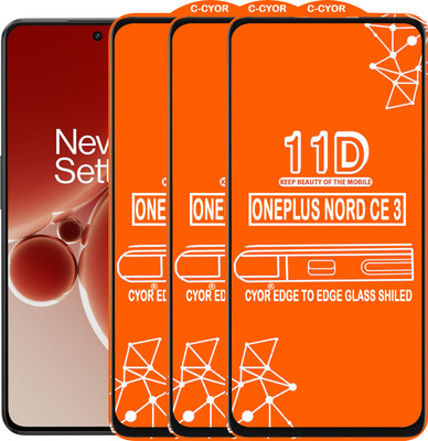 CYOR Edge To Edge Tempered Glass for ONEPLUS NORD CE 3(Pack of 3)