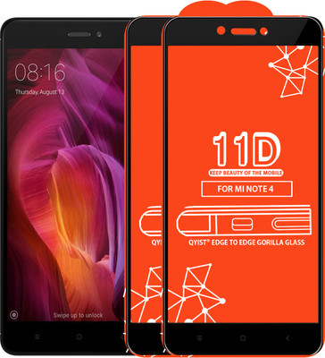 Qyist Edge To Edge Tempered Glass for Mi Redmi Note 4(Pack of 2)