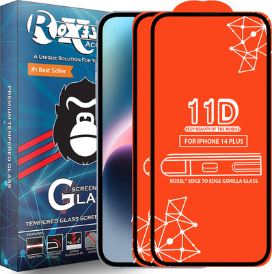 Roxel Edge To Edge Tempered Glass for Iphone 14 Plus(Pack of 2)