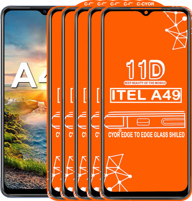 CYOR Edge To Edge Tempered Glass for ITEL A49(Pack of 5)