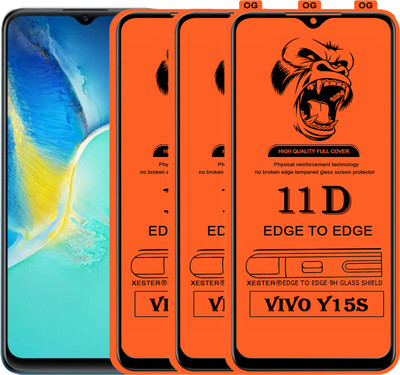 PFOAM Edge To Edge Tempered Glass for VIVO Y15S(Pack of 3)