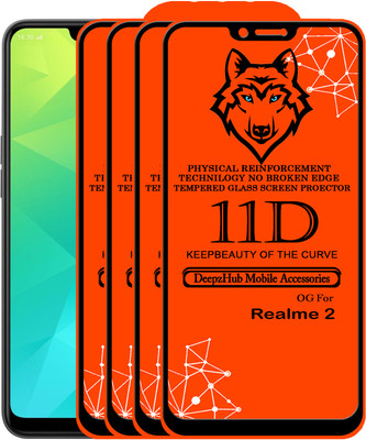 DeepzHub Edge To Edge Tempered Glass for Realme 2(Pack of 4)
