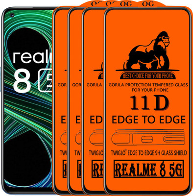 TWIGLO Edge To Edge Tempered Glass for REALME 8 5G(Pack of 4)
