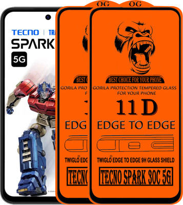 TWIGLO Edge To Edge Tempered Glass for TECNO SPARK 30C 5G(Pack of 3)