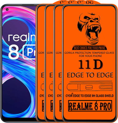 CYOR Edge To Edge Tempered Glass for REALME 8 PRO(Pack of 4)