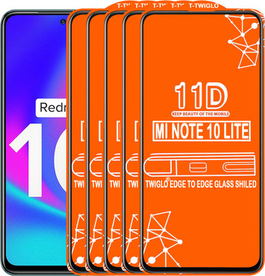 TWIGLO Edge To Edge Tempered Glass for REDMI NOTE 10 LITE(Pack of 5)