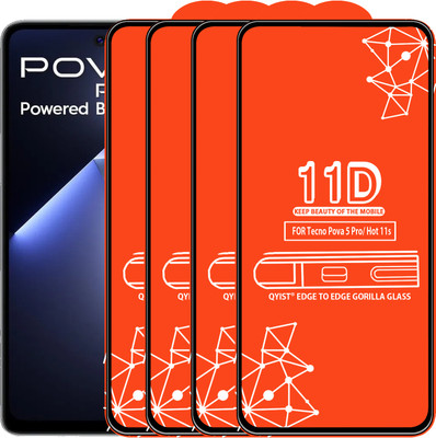 Qyist Edge To Edge Tempered Glass for Tecno Pova 5 Pro(Pack of 4)
