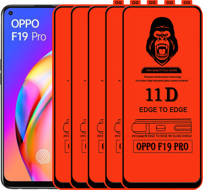 Laxdom Edge To Edge Tempered Glass for OPPO F19 PRO(Pack of 5)