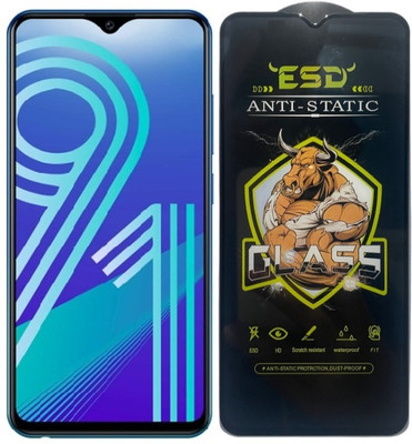 TELESHIELD Edge To Edge Tempered Glass for Vivo Y91, ESD Glass, ESD Protector, Edge to Edge, Screen Protector(Pack of 1)