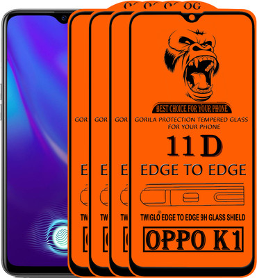 TWIGLO Edge To Edge Tempered Glass for OPPO K1(Pack of 4)