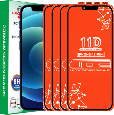 Laxdom Edge To Edge Tempered Glass for APPLE IPHONE 12 MINI(Pack of 4)