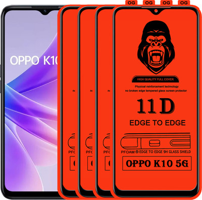 Laxdom Edge To Edge Tempered Glass for OPPO K10 5G(Pack of 4)