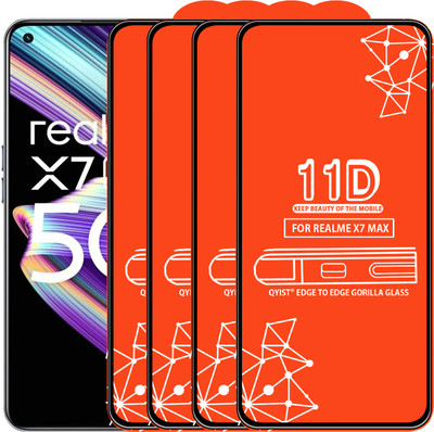 Qyist Edge To Edge Tempered Glass for Realme X7 Max(Pack of 4)