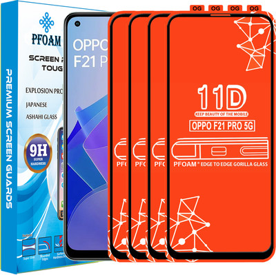 PFOAM Edge To Edge Tempered Glass for OPPO F21 PRO 5G(Pack of 4)