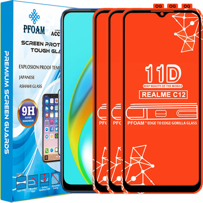 PFOAM Edge To Edge Tempered Glass for REALME C12(Pack of 3)