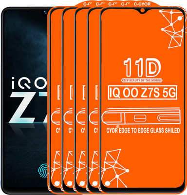 CYOR Edge To Edge Tempered Glass for IQOO Z7S 5G(Pack of 5)