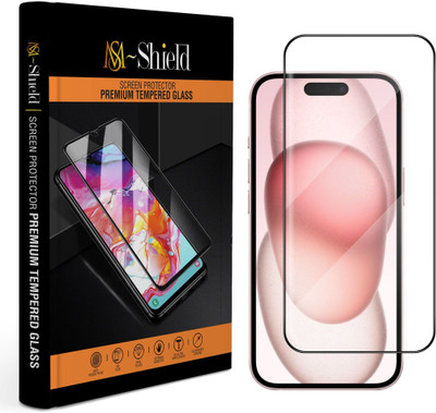 MS-Shield Edge To Edge Tempered Glass for Apple iPhone 15, High Transparency HD+ Glass Protection(Pack of 1)