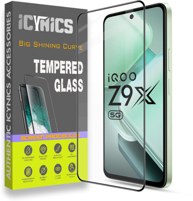ICYNICS Edge To Edge Tempered Glass for iQOO Z9X 5G, Anti-Fingerprint, Waterproof, Oil-resistant, Bubble-Free, Anti-Static with Full Screen Coverage & Easy Installation(Pack of 1)