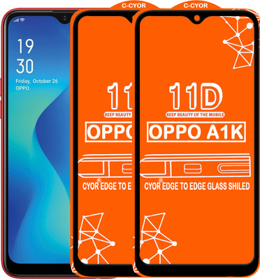 CYOR Edge To Edge Tempered Glass for OPPO A1K(Pack of 2)