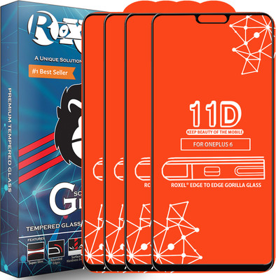 Roxel Edge To Edge Tempered Glass for OnePlus 6(Pack of 4)