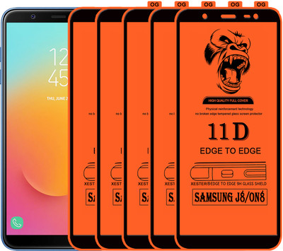 PFOAM Edge To Edge Tempered Glass for Samsung Galaxy J8(Pack of 5)