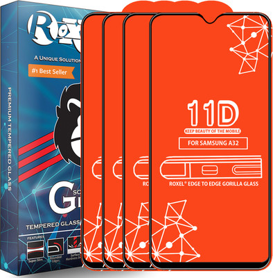 Roxel Edge To Edge Tempered Glass for Samsung Galaxy A32(Pack of 4)