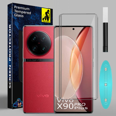 Tough Gorilla Edge To Edge Tempered Glass for Vivo X90, Vivo X90 Pro, Vivo X90 Pro Plus, | Primium Quality Curved UV Glass(Pack of 1)