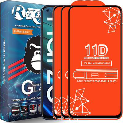 Roxel Edge To Edge Tempered Glass for Realme Narzo 20 Pro(Pack of 3)