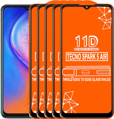 TWIGLO Edge To Edge Tempered Glass for TECNO SPARK 5 AIR(Pack of 5)
