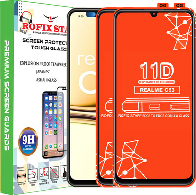 Rofix star Edge To Edge Tempered Glass for REALME C53(Pack of 2)
