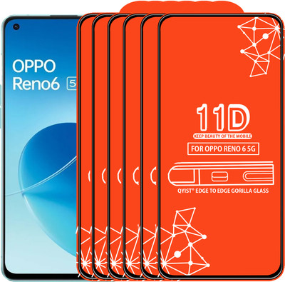 Qyist Edge To Edge Tempered Glass for Oppo Reno 6 5G(Pack of 6)