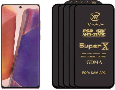 GDMA Edge To Edge Tempered Glass for SAMSUNG A 91(Pack of 5)