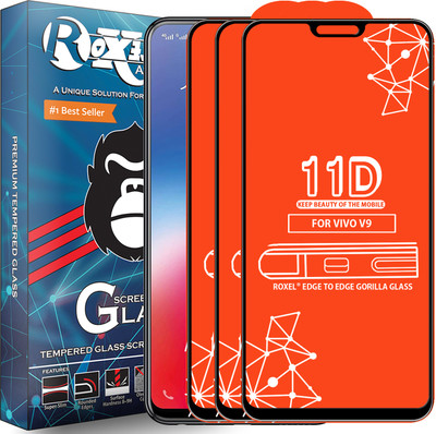 Roxel Edge To Edge Tempered Glass for Vivo V9(Pack of 3)