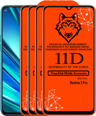 DeepzHub Edge To Edge Tempered Glass for Realme 5 Pro(Pack of 4)