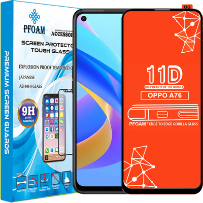 PFOAM Edge To Edge Tempered Glass for OPPO A76(Pack of 1)