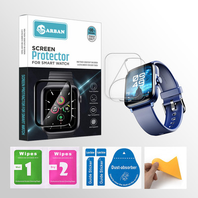 ARBAN Edge To Edge Tempered Glass for boAt Ultima Call 1.83 inch Smartwatch 2 PROTECTOR + 2 WIPES + 2 DUST REMOVAL STICKER + 1 WIPER(Pack of 2)