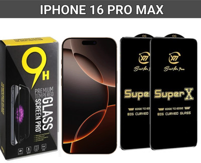 SuperX Edge To Edge Tempered Glass for iphone16 Pro Max(Pack of 2)