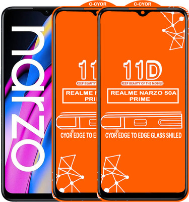 CYOR Edge To Edge Tempered Glass for REALME NARZO 50A PRIME 5G(Pack of 2)