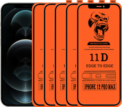 PFOAM Edge To Edge Tempered Glass for APPLE IPHONE 12 PRO MAX(Pack of 5)
