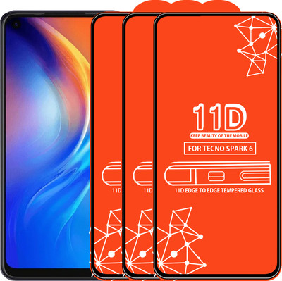 Roxel Edge To Edge Tempered Glass for Tecno Spark 6(Pack of 3)