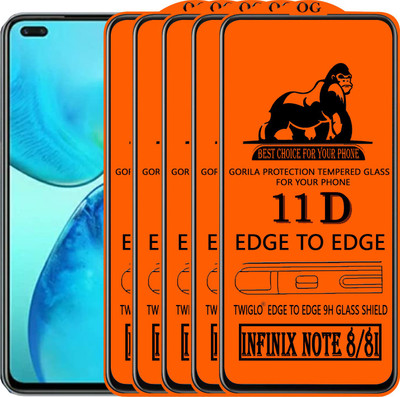 11D Edge To Edge Tempered Glass for INFINIX NOTE 8I(Pack of 2)