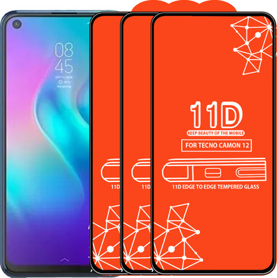 Roxel Edge To Edge Tempered Glass for Tecno Camon 12(Pack of 3)
