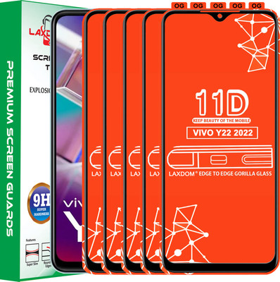 Laxdom Edge To Edge Tempered Glass for VIVO Y22 2022(Pack of 5)