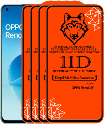 DeepzHub Edge To Edge Tempered Glass for OPPO Reno6 5G(Pack of 4)