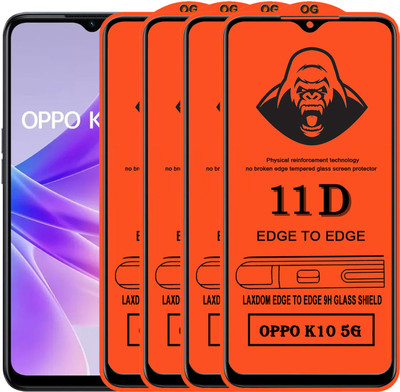 Laxdom Edge To Edge Tempered Glass for OPPO K10 5G(Pack of 4)