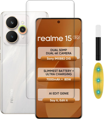 Gorilla Cases Edge To Edge Tempered Glass for Realme 15(Pack of 1)